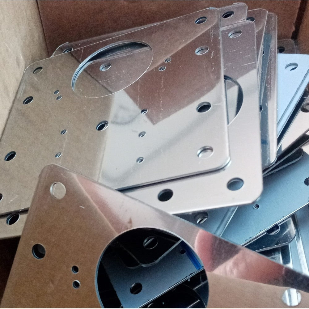 Piastrina 90x90mm - 2pz supporto in acciaio inox per riparazione cerniere
