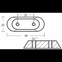 PIASTRINA FUORIBORDO IN ALLUMINIO