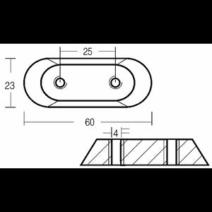 PIASTRINA FUORIBORDO IN ALLUMINIO