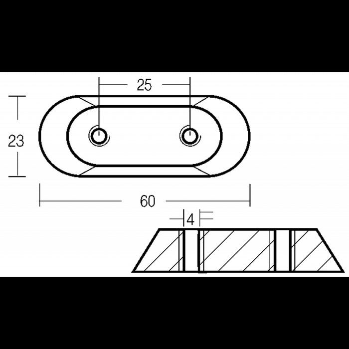PIASTRINA FUORIBORDO IN ALLUMINIO