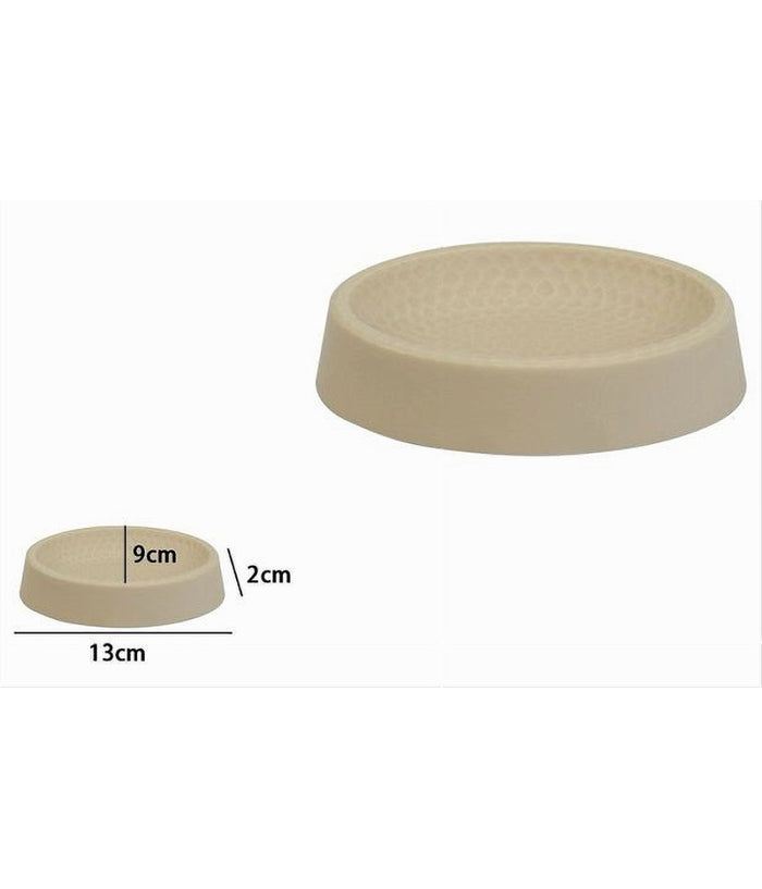 Piattino Per Sapone Beige Lavorato Portasaponetta Moderno Accessorio Bagno 79792         