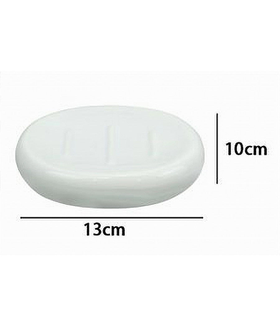 Piattino Per Sapone Ceramica Bianco Portasaponetta Moderno Accessori Bagno 79246         