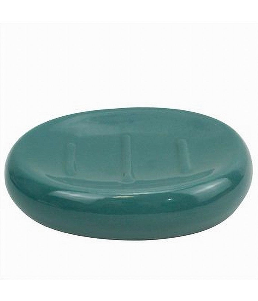 Piattino Per Sapone Ceramica Verde Porta Saponetta Moderno Accessori Bagno 79266         