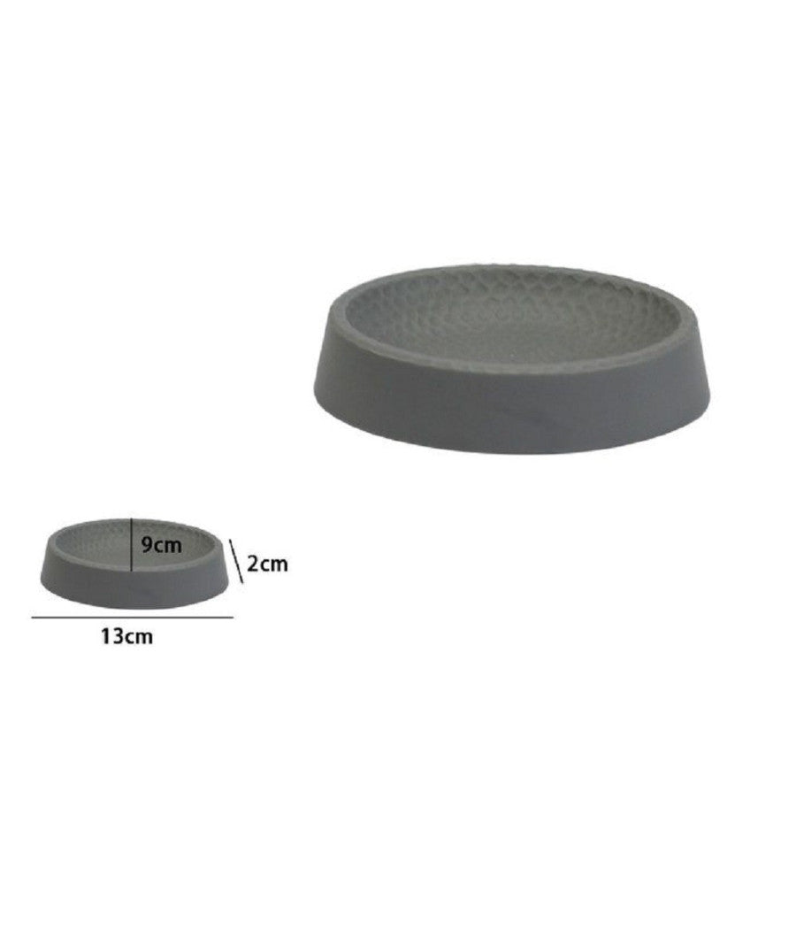 Piattino Per Sapone Decorato Grigio Portasaponetta Moderno Accessori Bagno 79800         