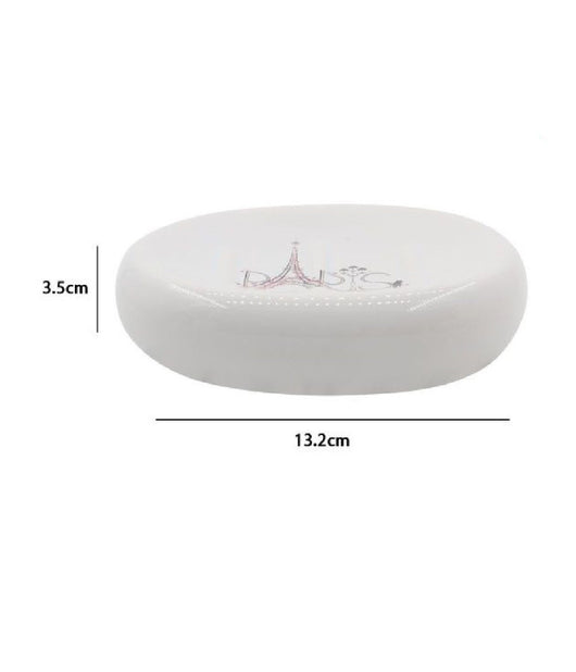 Piattino Per Sapone Decorato Scritta Paris Porta Saponetta Accessori Bagno 87037         
