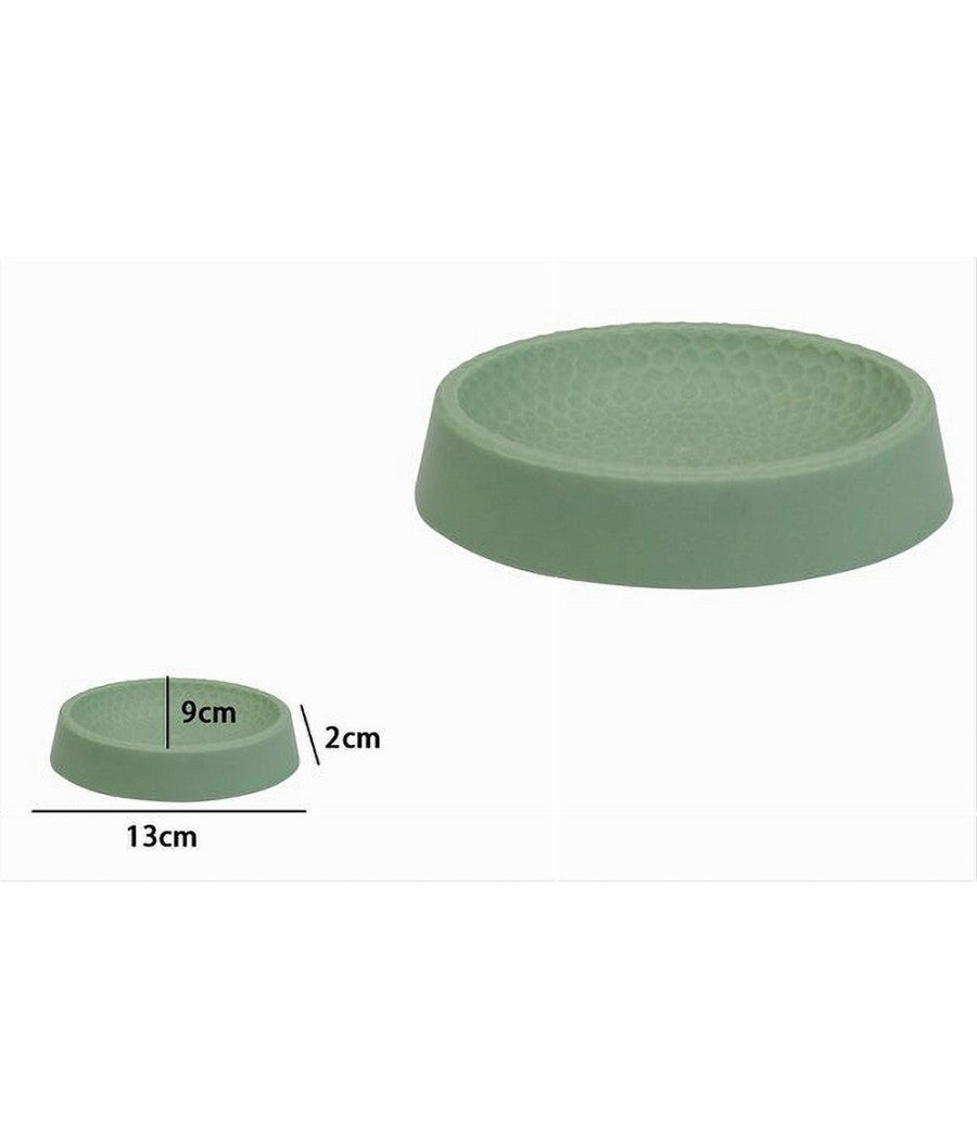 Piattino Per Sapone Decorato Verde Portasaponetta Moderno Accessorio Bagno 79788         