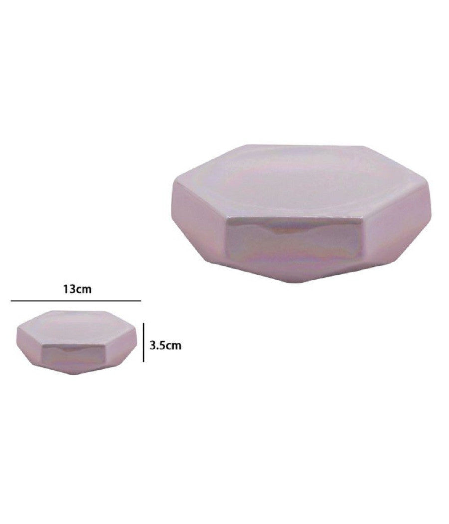 Piattino Per Sapone Esagonale Effetto Visivo Portasaponetta Accessori Bagno 79941         