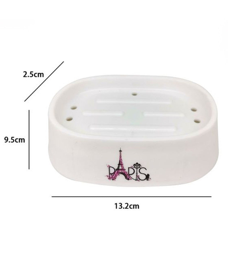 Piattino Per Sapone Porta Saponetta Decorato Scritta Paris Accessori Bagno 87042         