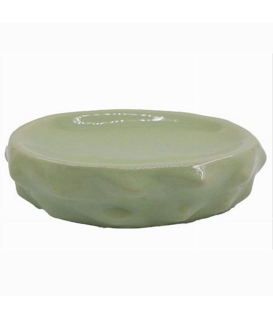 Piattino Per Sapone Porta Saponetta Verde Effetto Cactus Accessorio Bagno 79935         