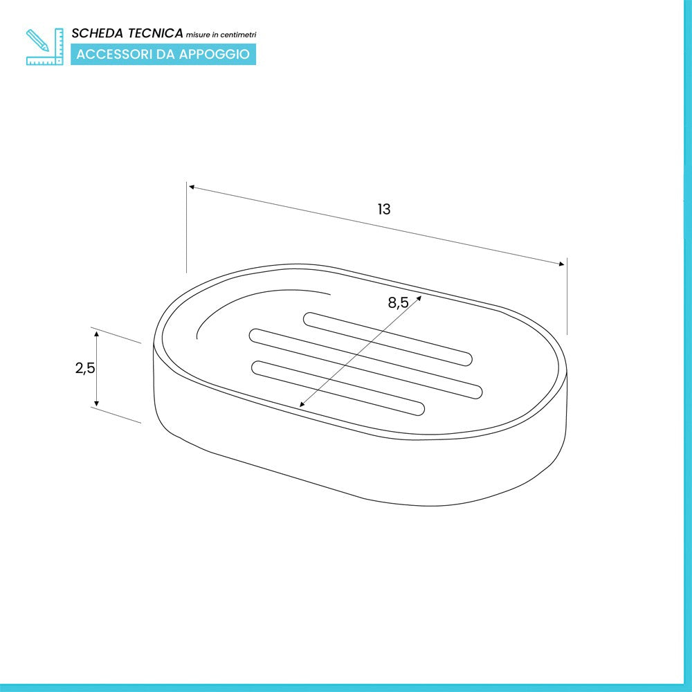 Piattino porta sapone Moderno In Plastica Bianco Da Appoggio
