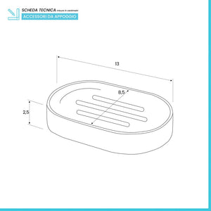 Piattino Porta Sapone Moderno In Plastica Grigio Da Appoggio
