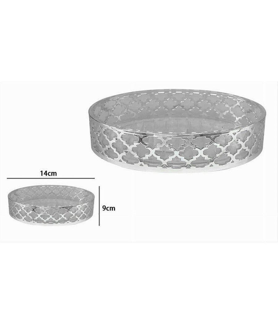 Piattino Porta Sapone Saponetta Accessorio Bagno Argento Stile Baracco Arredo 59108         