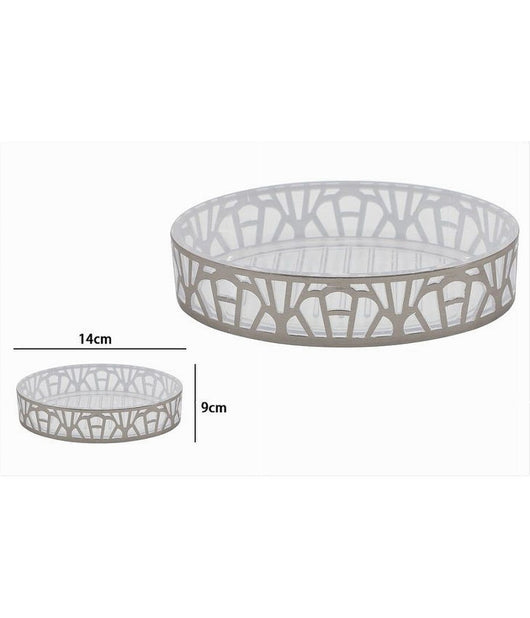 Piattino Porta Sapone Saponetta Accessorio Bagno Argento Stile Contemporaneo 59102         