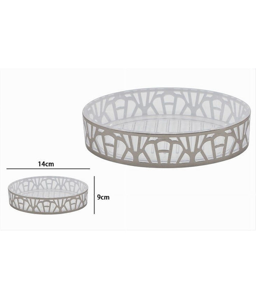 Piattino Porta Sapone Saponetta Accessorio Bagno Argento Stile Contemporaneo 59102         