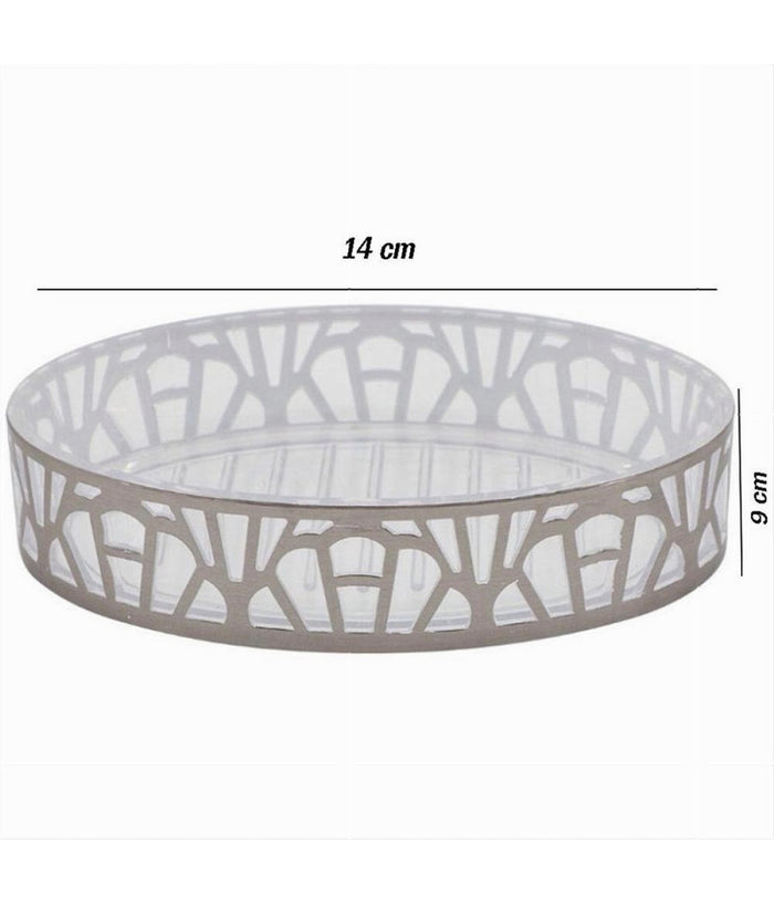 Piattino Porta Sapone Saponetta Accessorio Bagno Argento Stile Contemporaneo 59102         