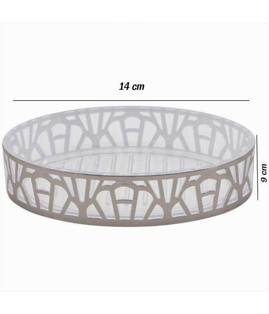 Piattino Porta Sapone Saponetta Accessorio Bagno Argento Stile Contemporaneo 59102         