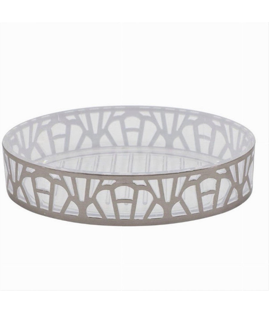 Piattino Porta Sapone Saponetta Accessorio Bagno Argento Stile Contemporaneo 59102         