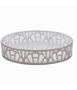 Piattino Porta Sapone Saponetta Accessorio Bagno Argento Stile Contemporaneo 59102         