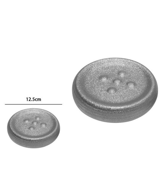 Piattino Porta Sapone Saponetta Argento Rigato Accessorio Arredo Per Bagno 59940         