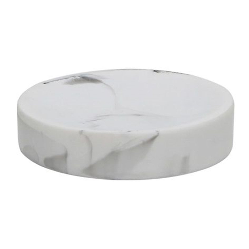 Trade Shop - Piattino Porta Sapone Saponetta Bagno Accessorio Arredo Effetto Marmo Bianco 87831         