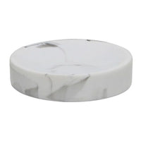 Trade Shop - Piattino Porta Sapone Saponetta Bagno Accessorio Arredo Effetto Marmo Bianco 87831         