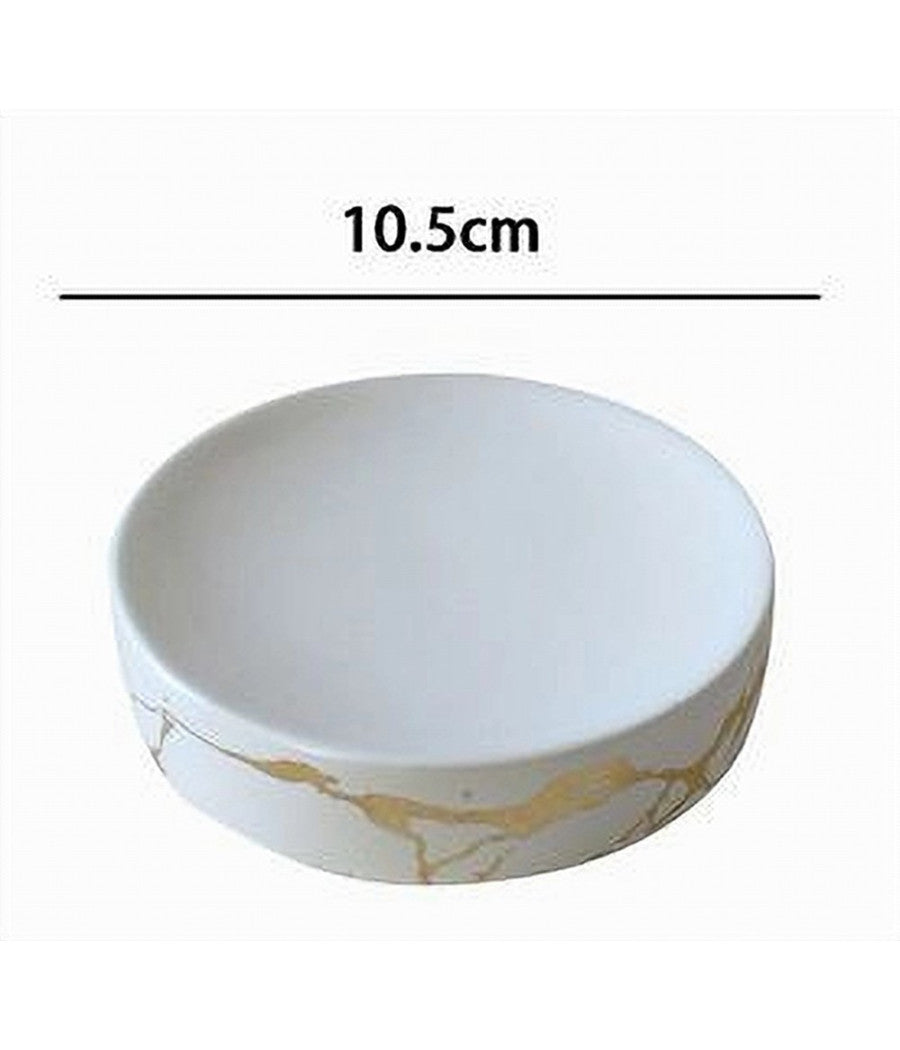 Piattino Porta Sapone Saponetta Bagno Accessorio Arredo Effetto Marmo Oro 59887         