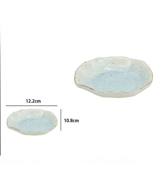 Piattino Porta Sapone Saponetta Bagno Bianco Azzurro Effetto Pietra Arredo 79274         