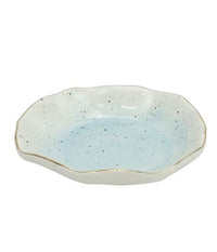 Piattino Porta Sapone Saponetta Bagno Bianco Azzurro Effetto Pietra Arredo 79274         