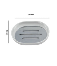 Piattino Porta Sapone Saponetta Bianco Silver Accessori Bagno 12.5x9.5 Cm 69464         