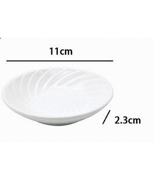 Piattino Porta Sapone Saponetta Ceramica Rigata Spirale Bianco Tondo Bagno 79959         