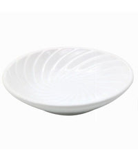 Piattino Porta Sapone Saponetta Ceramica Rigata Spirale Bianco Tondo Bagno 79959         