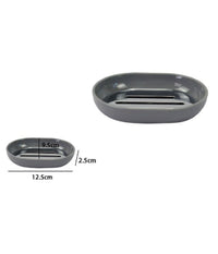 Piattino Porta Sapone Saponetta Grigio Silver Accessori Bagno 12.5x9.5 Cm 79895         