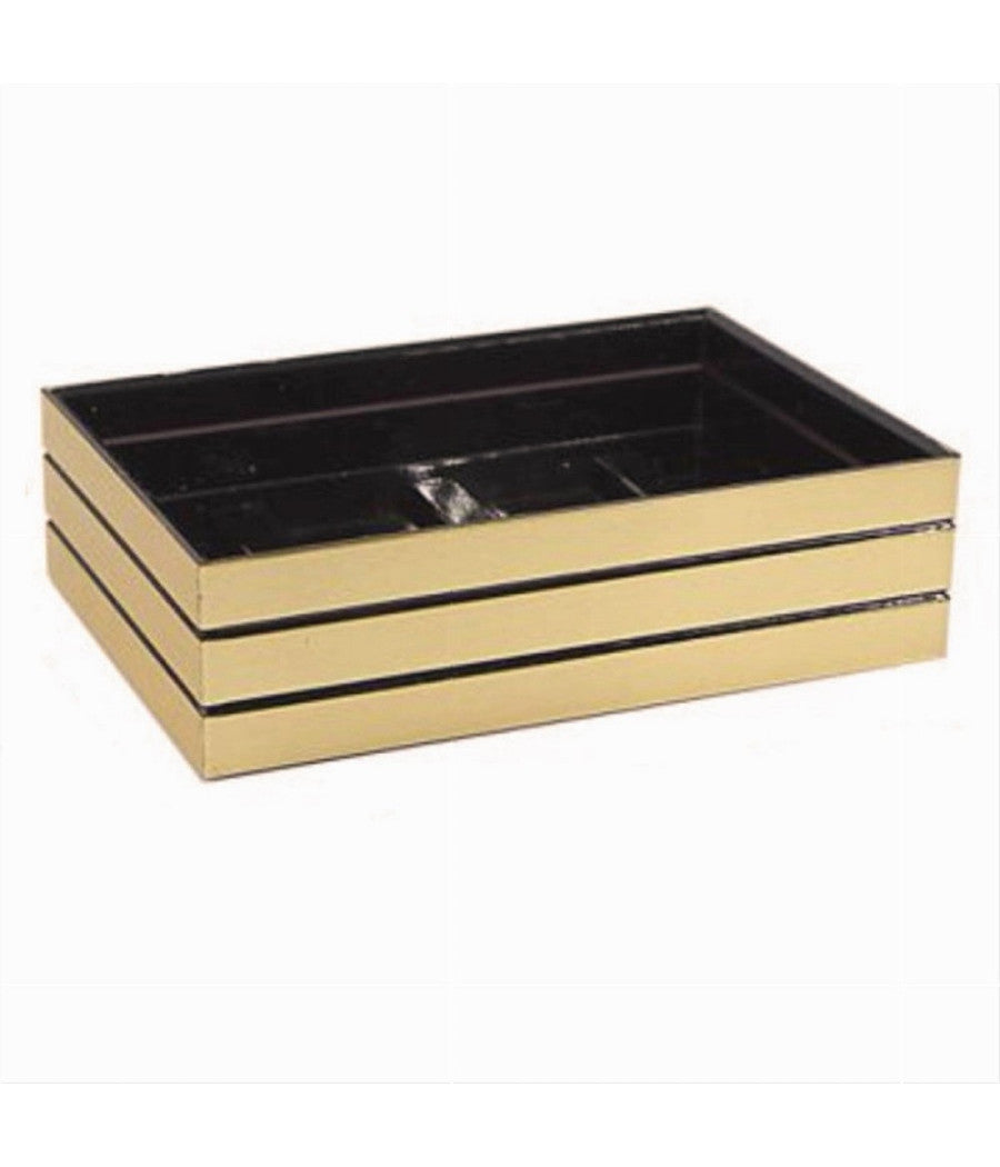 Piattino Porta Sapone Saponetta Oro A Righe Stile Moderno Arredo Bagno 10387         