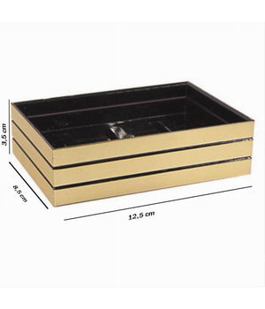 Piattino Porta Sapone Saponetta Oro A Righe Stile Moderno Arredo Bagno 10387         