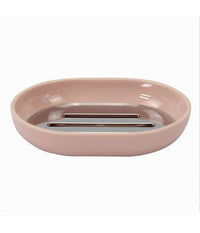 Piattino Porta Sapone Saponetta Rosa Silver Accessori Bagno 12.5 X 9.5 Cm 79871         