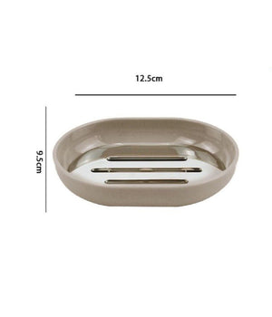 Piattino Porta Sapone Saponetta Tortora Silver Accessori Bagno 12.5x9.5 Cm 69468         