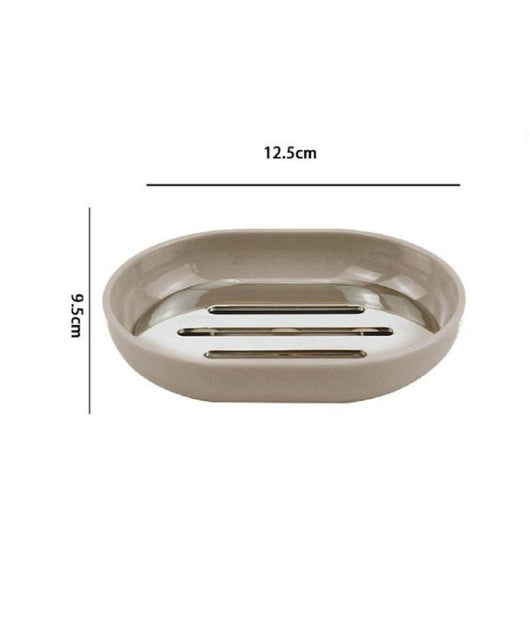 Piattino Porta Sapone Saponetta Tortora Silver Accessori Bagno 12.5x9.5 Cm 69468         