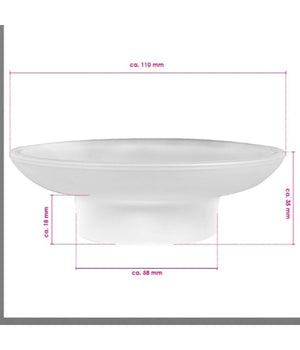 Piattino Ricambio Porta Sapone In Vetro Satinato 11cm Bagno Accessori         