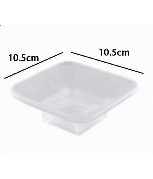 Piattino Ricambio Porta Sapone In Vetro Satinato Quadrato Bagno Accessorio 87264         