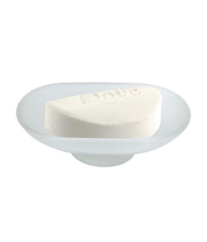Piattino Ricambio Porta Sapone Ovale In Vetro Satinato 13cm Bagno Accessori         