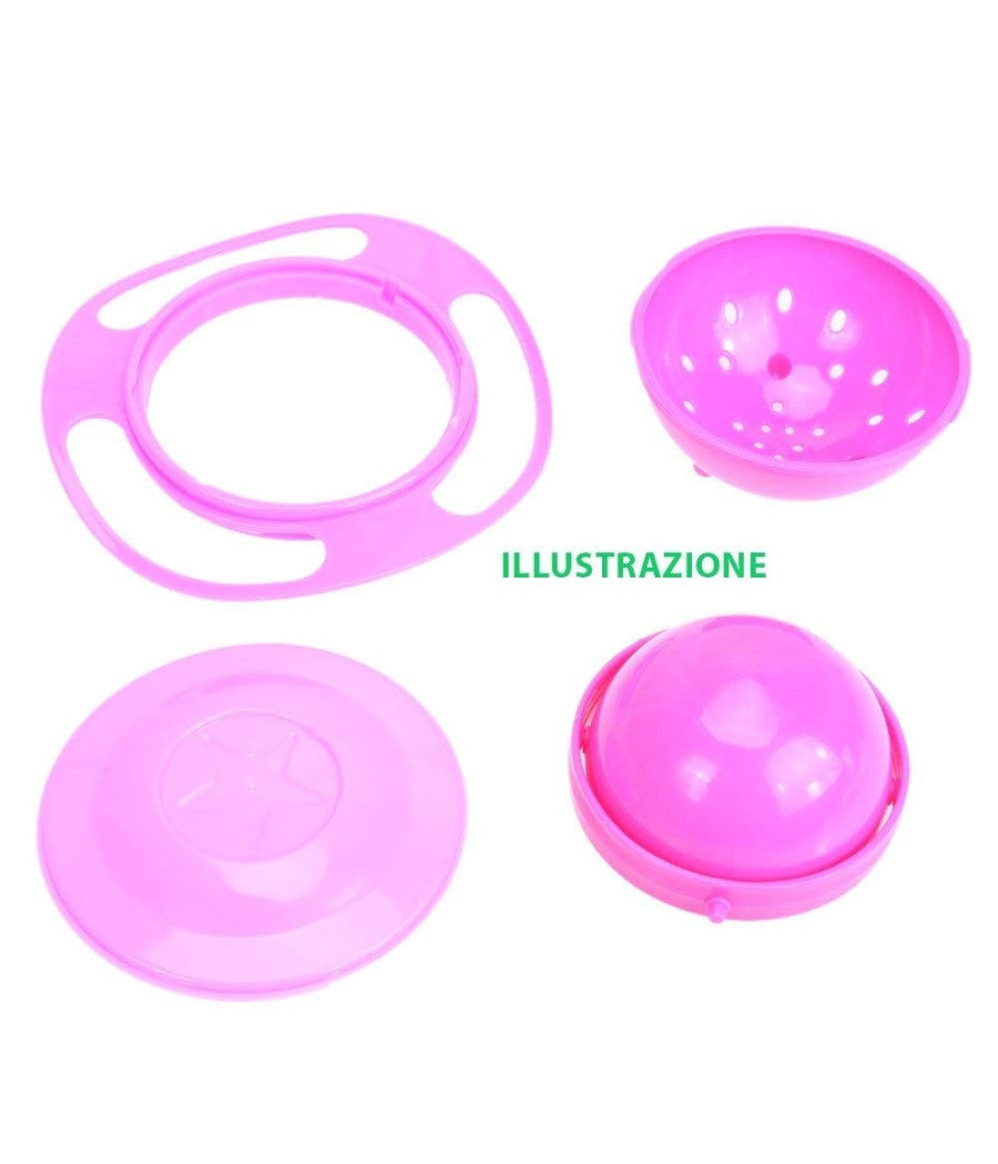 Piatto 360° Giroscopio Ciotola Plastica Pranzo Cena Neonato A Prova Di Bambino         