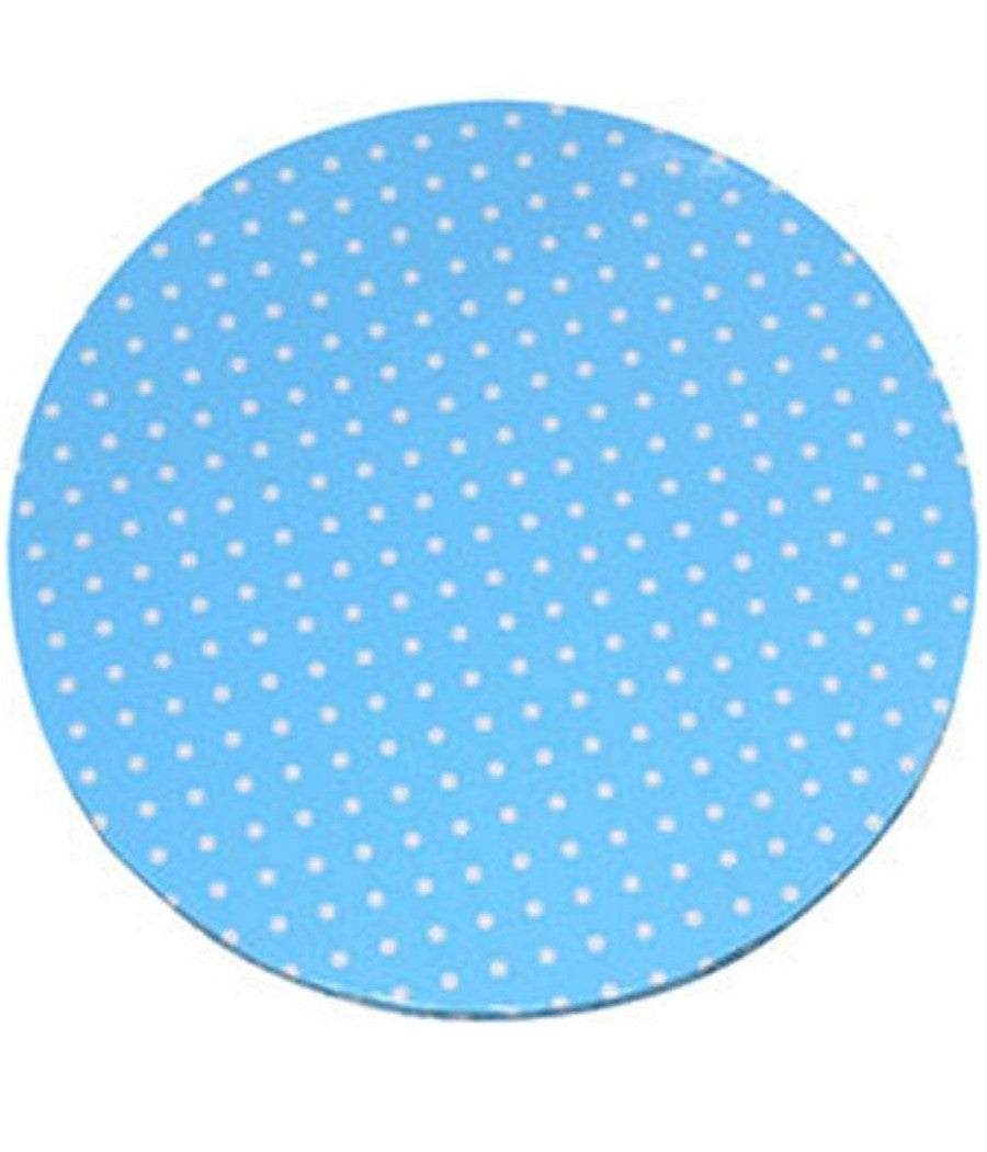 Piatto Base Sottotorta Tondo Azzurro A Pois Carta Diametro 29cm Feste Party         