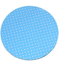 Piatto Base Sottotorta Tondo Azzurro A Pois Carta Diametro 29cm Feste Party         