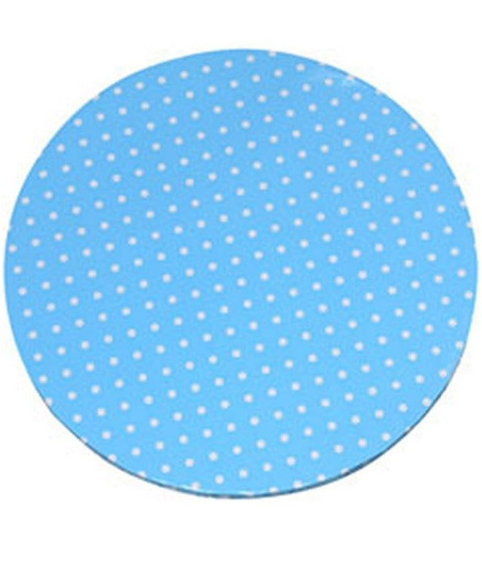 Piatto Base Sottotorta Tondo Azzurro A Pois Carta Diametro 29cm Feste Party         