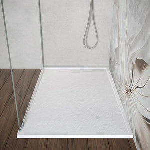 Piatto doccia 70x100 bianco pietra in resina riducibile con canalina Argo