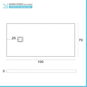 Piatto doccia 70x100 marmo resina Karen grigio effetto pietra