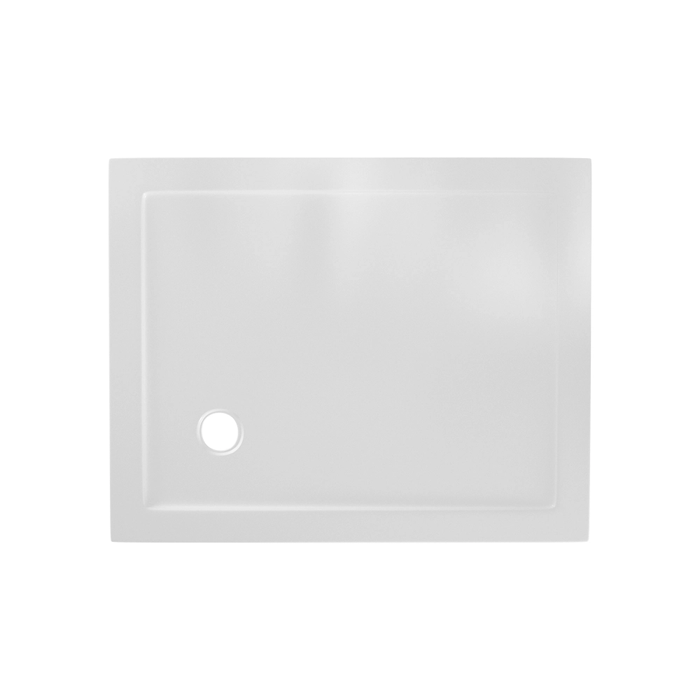 Piatto doccia 80x100 cm bianco lucido bordato in acrilico rinforzato | Asteios