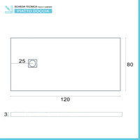 Piatto doccia 70x120 cm antracite effetto pietra in resina riducibile Karen