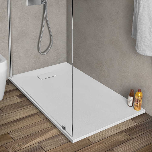 Piatto doccia 70x120 in resina bianco effetto pietra riducibile AgorÃ 