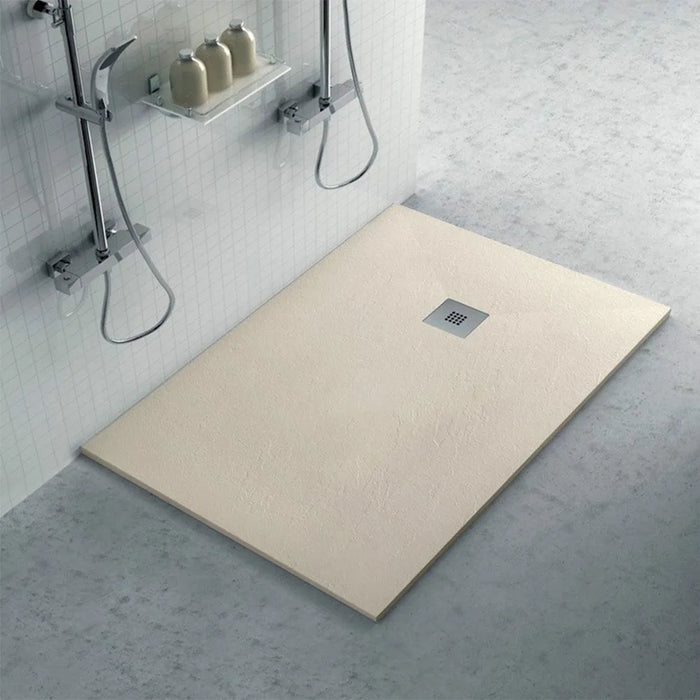 Piatto doccia 70x120 in resina su misura tortora effetto pietra Karen